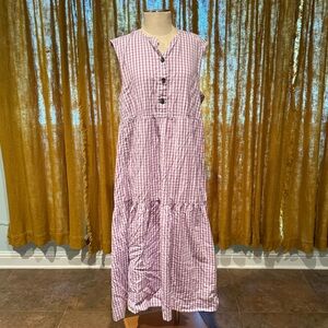 Everlane Lavender Gingham Maxi Dress